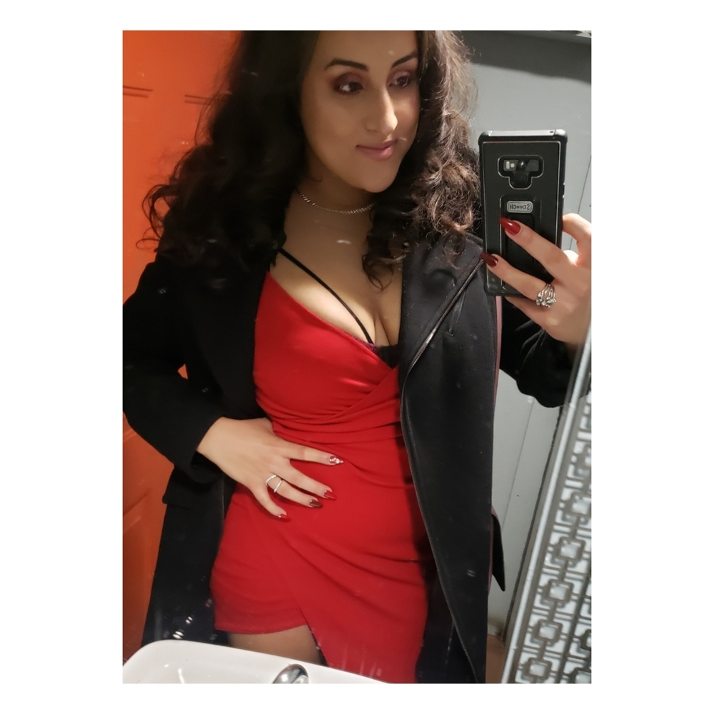 Red Ruched Bodycon dress